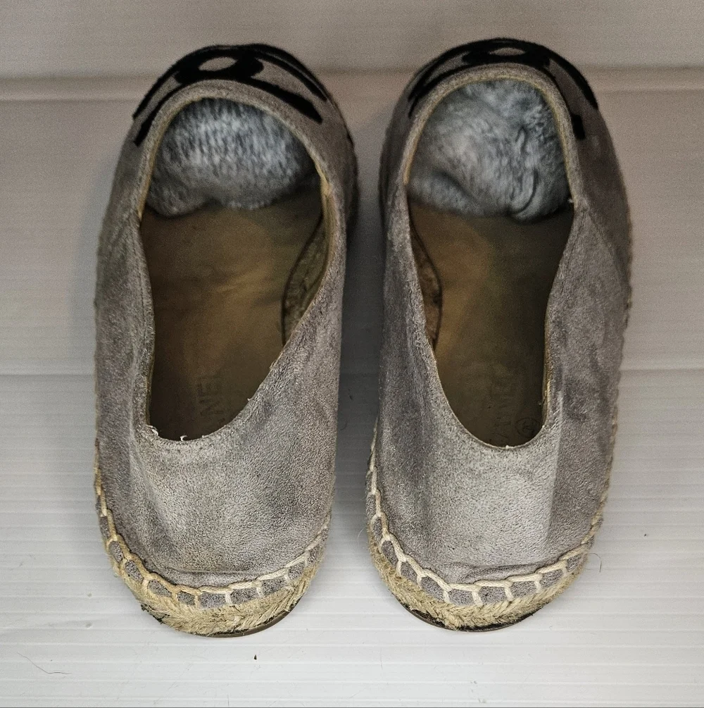 CHANEL Black and Gray Espadrilles Size 40